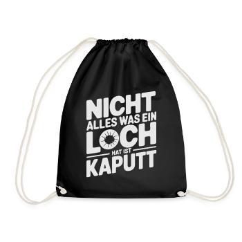 Doppeldeutiger Sarkasmus Spruch schwarzer Humor - Turnbeutel - Schwarz - Vorne
