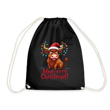 moo-rrry Noël Joyeux Noël Salutation Avec - Sac de sport léger - noir - Devant