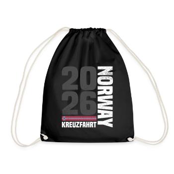 Norwegen Kreuzfahrt 2026  - Turnbeutel - Schwarz - Vorne