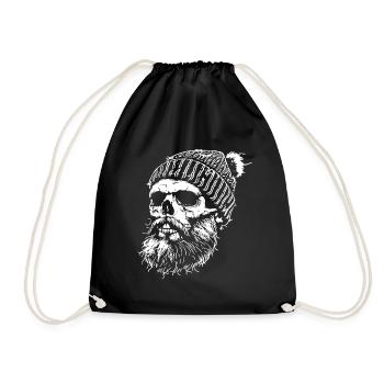 Barbe d’hiver avec bonnet tricoté - Sac de sport léger - noir - Devant