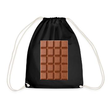 chocolate - Drawstring Bag - black - Front
