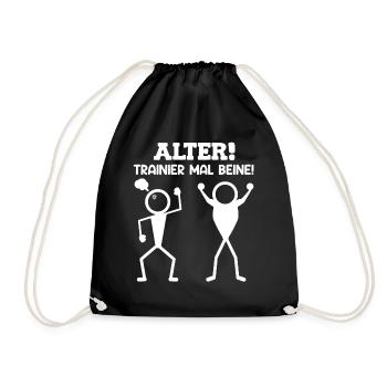 Stick Figure OLD TRAINER TIMES LEGS Drôle - Sac de sport léger - noir - Devant