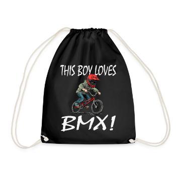 This Kid Loves BMX - Drawstring Bag - black - Front