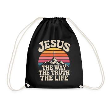 Jésus Le Chemin La Vérité La Vie Verset de la Bible - Sac de sport léger - noir - Devant