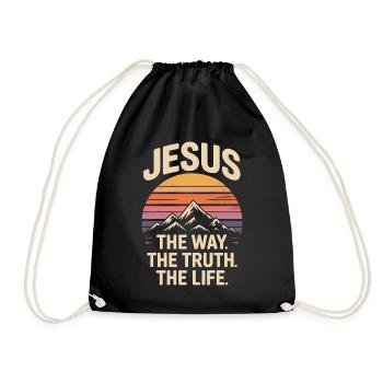 Jesus Der Weg Die Wahrheit Das Leben Christlich - Turnbeutel - Schwarz - Vorne