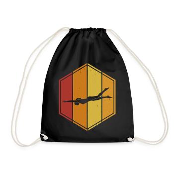 Schwimmen Wassersport Schwimmer Geschenke - Turnbeutel - Schwarz - Vorne