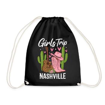 Girls Trip Nashville - Turnbeutel - Schwarz - Vorne