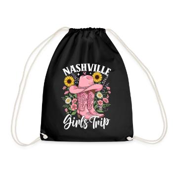 Girls Trip Nashville - Turnbeutel - Schwarz - Vorne