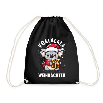 Weihnachtsmann Koala Weihnachtszeit Weihnachts - Turnbeutel - Schwarz - Vorne