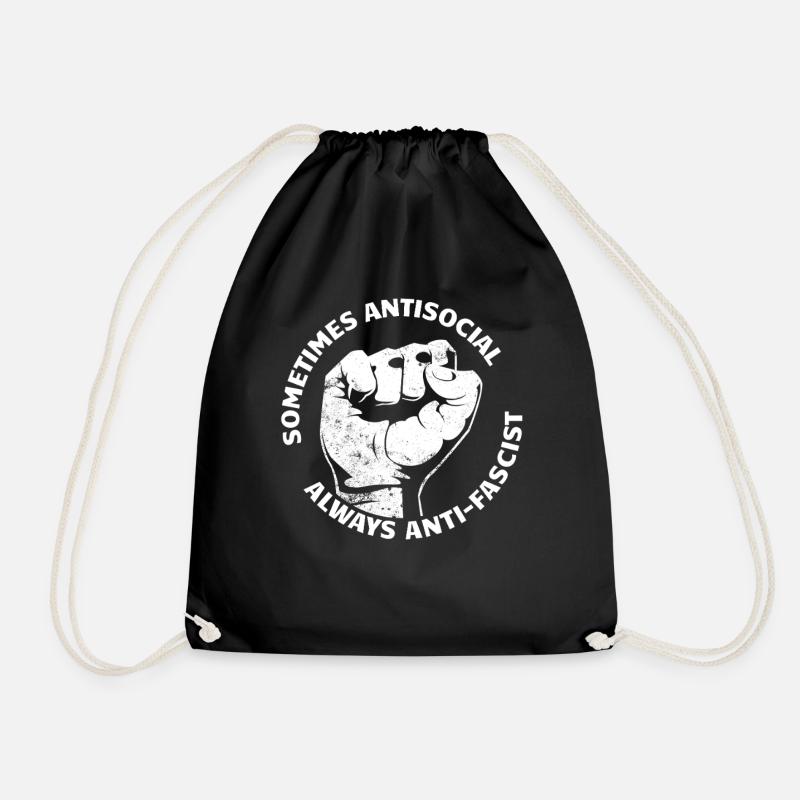 Parfois antisocial, toujours antifasciste - Sac de sport léger - noir