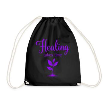 Healing takes time Mindfulness Patience - Drawstring Bag - black - Front