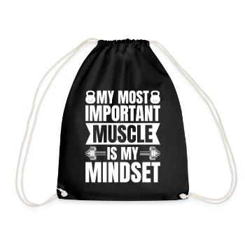 Powerlifting Bodybuilder Important My Mindset Gym - Drawstring Bag - black - Front