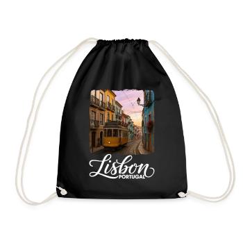 Lissabon - Turnbeutel - Schwarz - Vorne