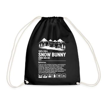 Casual Snow Bunny Definition Winter Mountains - Drawstring Bag - black - Front
