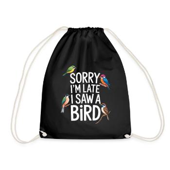 Désolé, je suis en retard, j’ai vu un oiseau observer les oiseaux - Sac de sport léger - noir - Devant