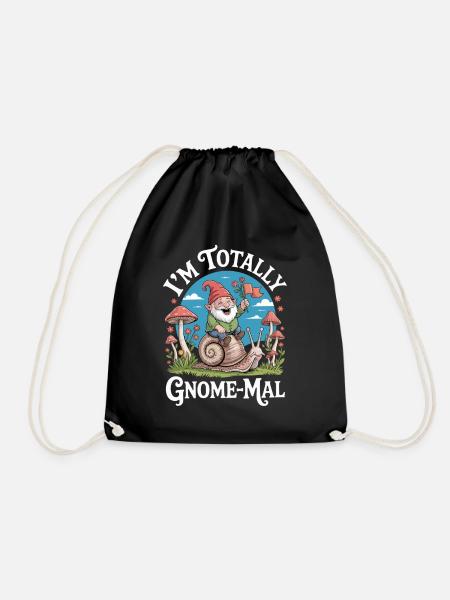 Ich Bin Total Gnome-Mal: Witziger Gartenzwerg mit - Turnbeutel - Schwarz
