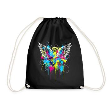 URBAN ANGEL WINGS SPLASH Graffiti Art - Turnbeutel - Schwarz - Vorne