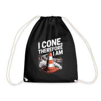 Je cône, donc je suis funiger cône de signalisation - Sac de sport léger - noir - Devant