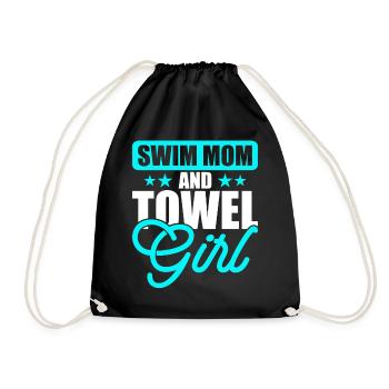 Schwimmen Wassersport Schwimmer Geschenke - Turnbeutel - Schwarz - Vorne