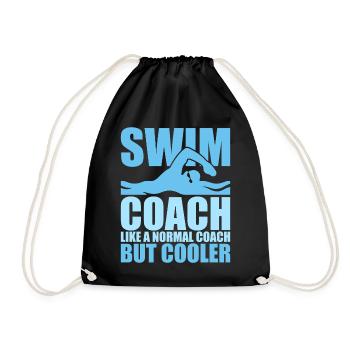 Schwimmen Wassersport Schwimmer Geschenke - Turnbeutel - Schwarz - Vorne