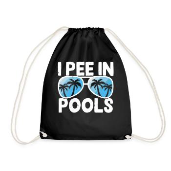 Schwimmen Wassersport Schwimmer Geschenke - Turnbeutel - Schwarz - Vorne