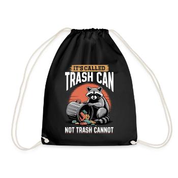 Funny Raccoon - Drawstring Bag - black - Front