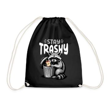 Funny Raccoon - Turnbeutel - Schwarz - Vorne