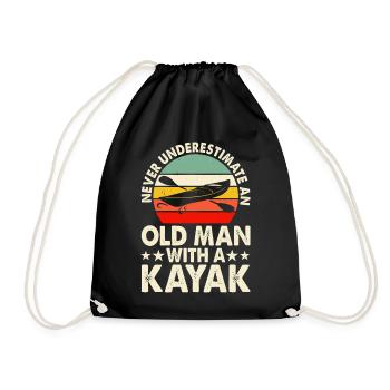 Kayak Kayaker Gifts Water Sports Outfits - Drawstring Bag - black - Front