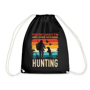 Hunting Humor Silhouette am Sunset - Turnbeutel - Schwarz - Vorne