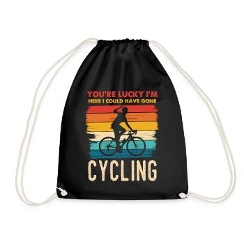 Motif rétro Happy Cyclist - Sac de sport léger - noir - Devant