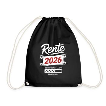 Rente 2026 Countdown - Turnbeutel - Schwarz - Vorne