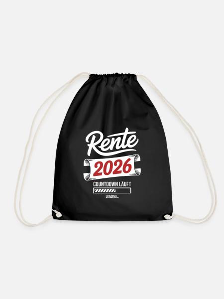 Rente 2026 Countdown - Turnbeutel - Schwarz