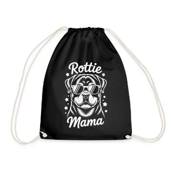 Rottweiler Spruch Mama Lustige Rottweiler Geschenk - Turnbeutel - Schwarz - Vorne