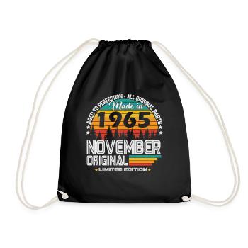 Novembre 1965 Vintage Rétro Anniversaire - Sac de sport léger - noir - Devant