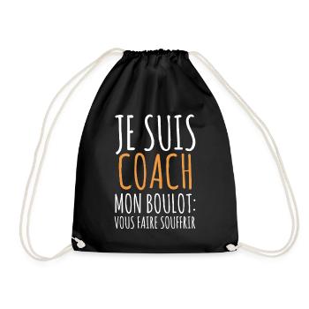 I'm a coach my job to make you suffer - Drawstring Bag - black - Front