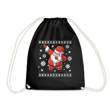 Noël Moche Tamponner Pull Père Noël Danse Drôle - Sac de sport léger - noir - Devant