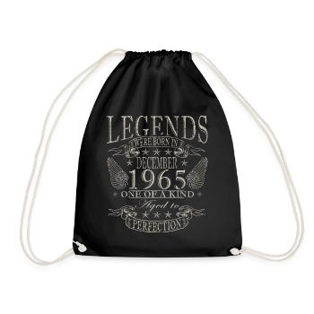 Décembre 1965 | Anniversaire 1965 Millésime Décembre - Sac de sport léger - noir - Devant