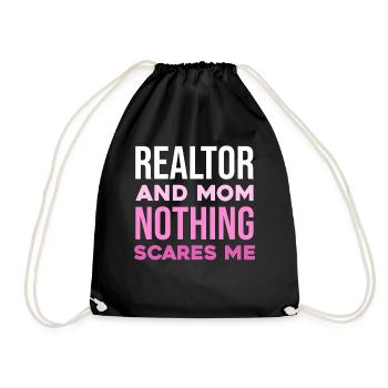 Maman agente immobilière courageuse – n’ayez pas peur - Sac de sport léger - noir - Devant