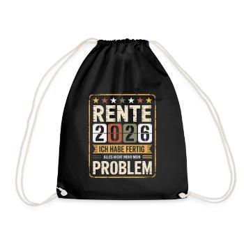 Pension 2026 I'm done - Drawstring Bag - black - Front