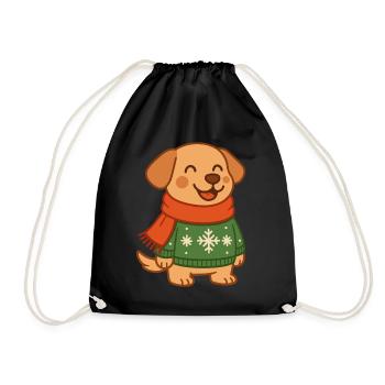 Pulls de Noël de Noël pour chiens drôles Flocons de neige - Sac de sport léger - noir - Devant