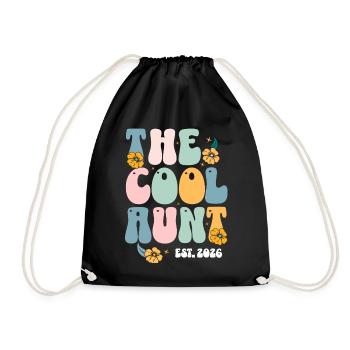 The Cool Aunt Est 2026 - Drawstring Bag - black - Front