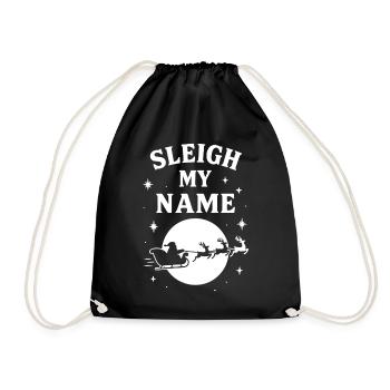 Traîneau Mon nom Père Noël Amusement de Noël - Sac de sport léger - noir - Devant