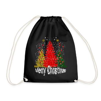 Joyeux sapins de Noël Snow Famille de Noël - Sac de sport léger - noir - Devant