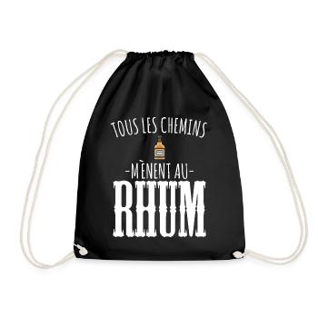 Alcohol Humor Aperitif Rum Alcoholic Alcoholic Aperitif - Drawstring Bag - black - Front