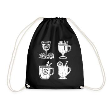 Santa Claus Mulled Wine Christmas - Drawstring Bag - black - Front