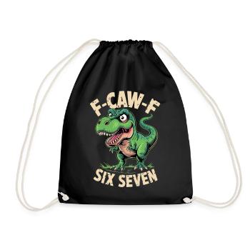 F-Caw-F Six Seven Dino - Drawstring Bag - black - Front