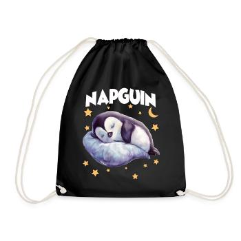 Penguin pajamas and penguin nightgown for lazy people - Drawstring Bag - black - Front