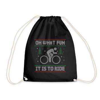 FUNNY UGLY CHRISTMAS ROAD BIKE CYCLING BIKE - Drawstring Bag - black - Front