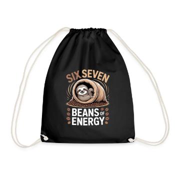 Six Seven Beans Energy - Drawstring Bag - black - Front