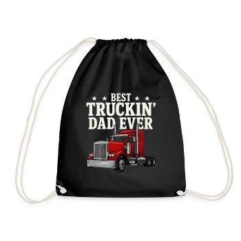 Best Truckin' Dad Ever Retro Truck Design - Drawstring Bag - black - Front